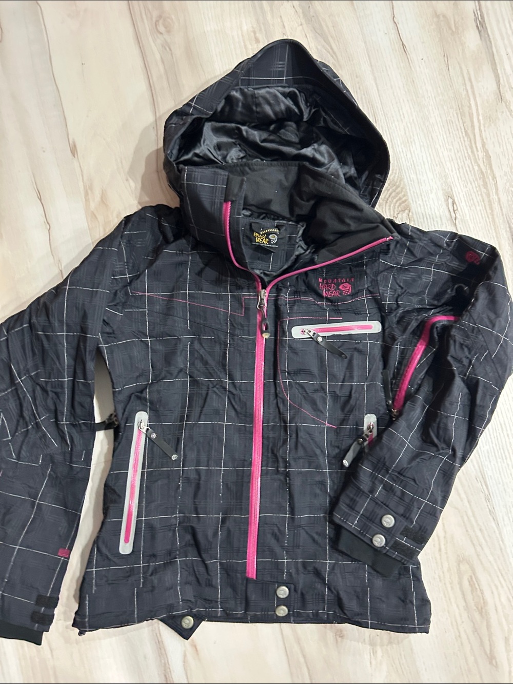 Mountain Hardwear Black Jacket with Pink Trim - Women’s Ski Coat